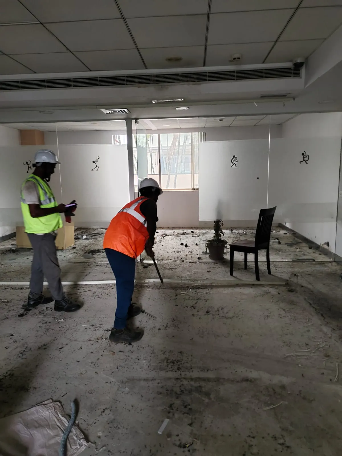 Commercial Material Logistics | Office Shifting Services HSR Layout Flat-pack structural table panels stacked neatly on a site during a premium office shifting services HSR Layout move